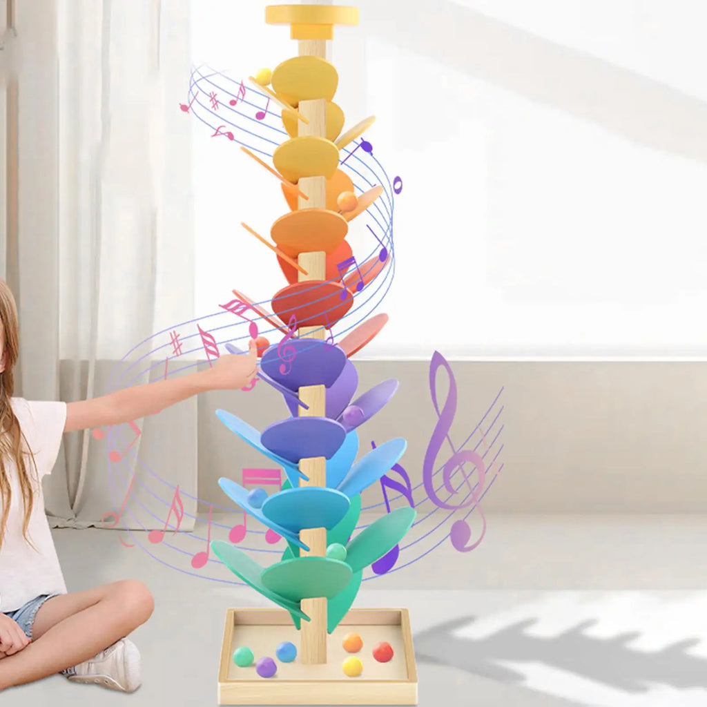 Musical Tree Toy with Marble Run Race Track
